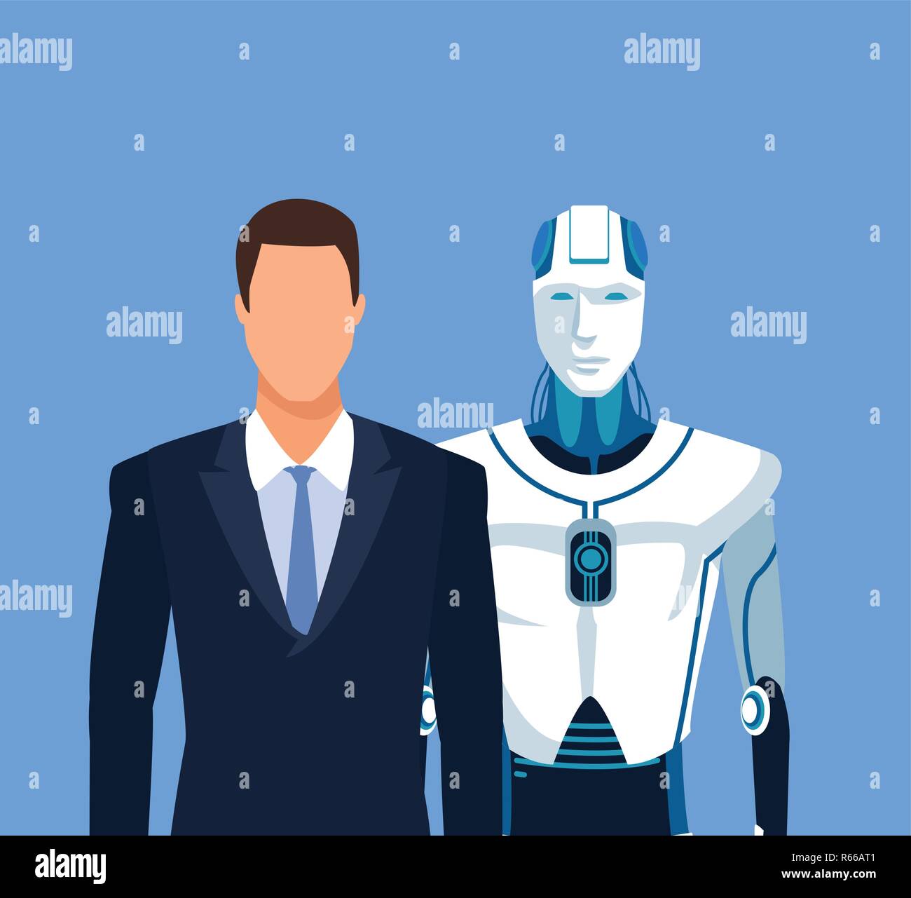 humanoid robot and businessman Stock Vector Image & Art - Alamy