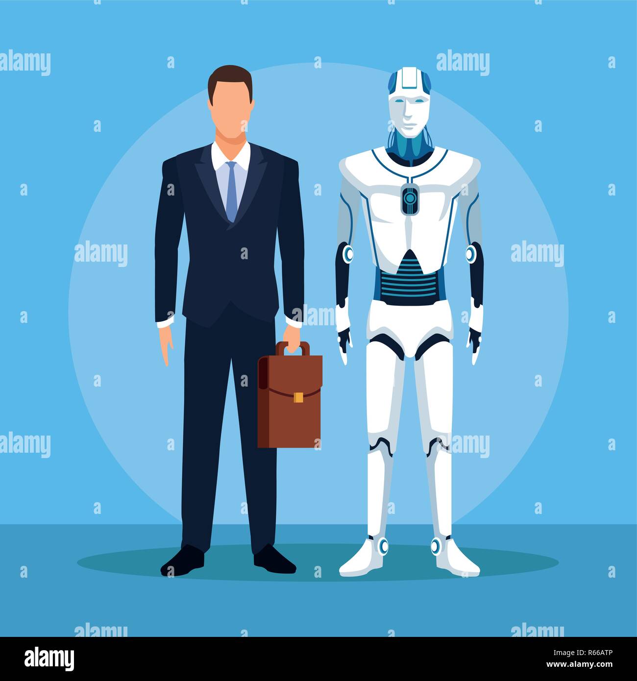 humanoid robot and businessman Stock Vector Image & Art - Alamy