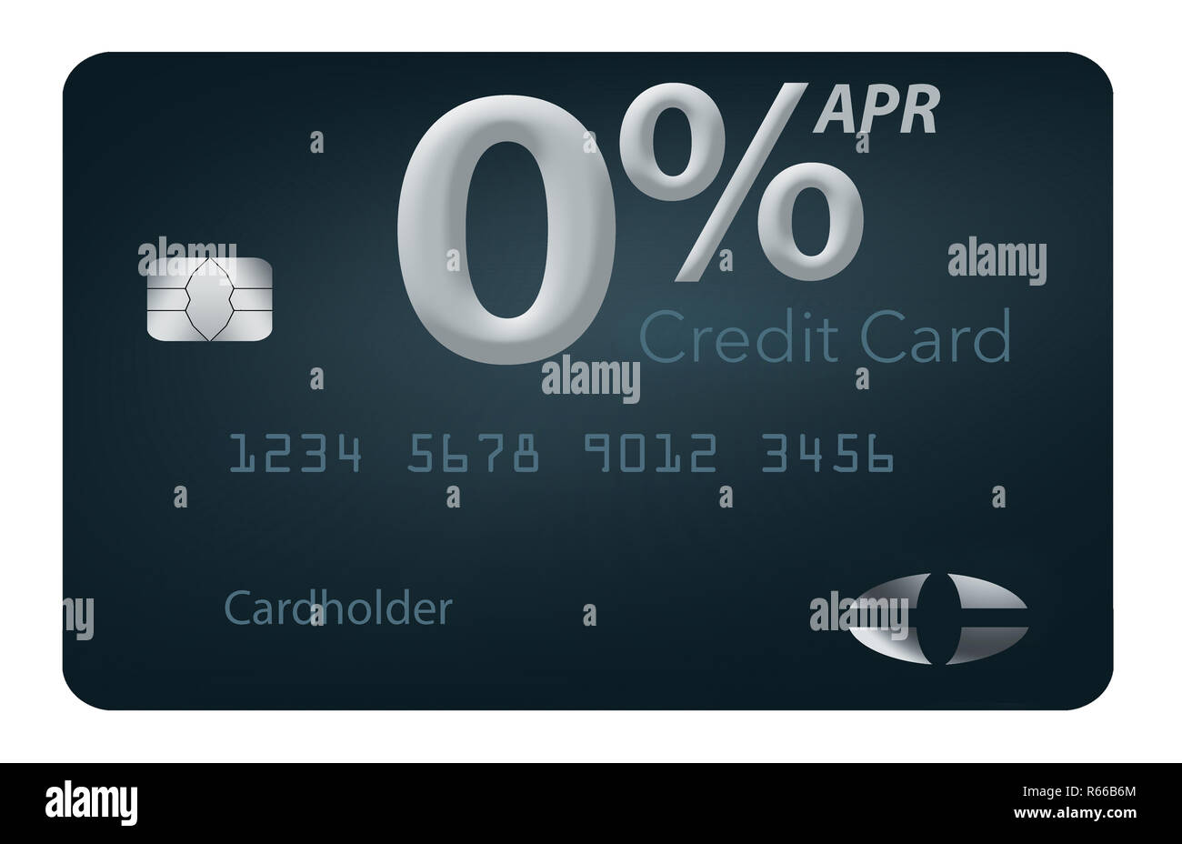 Many credit card offers now include zero percent annual percentage rate for 12-15 months and this generic mock card illustrates these offers. This is  Stock Photo