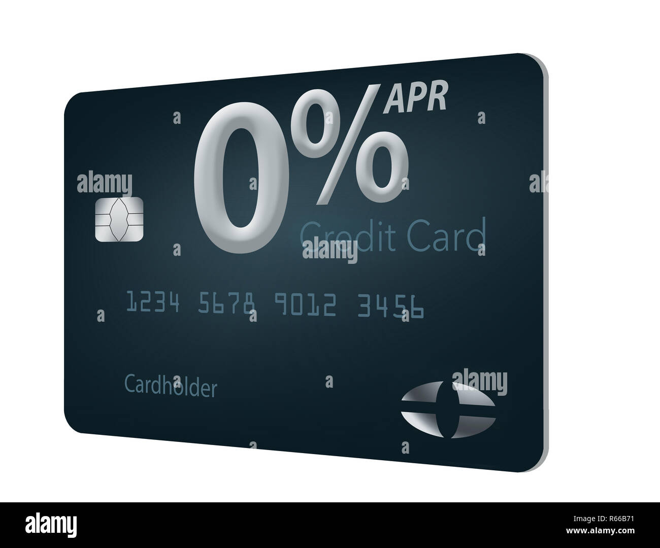 Many credit card offers now include zero percent annual percentage rate for 12-15 months and this generic mock card illustrates these offers. This is  Stock Photo