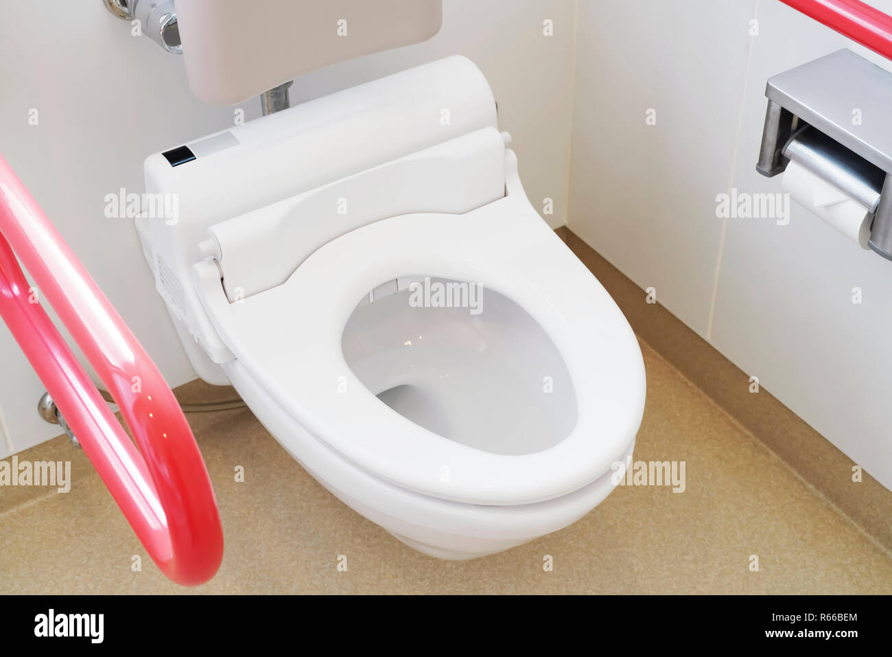 Toilet and handrail for elderly people at the toilet room, safty concept Stock Photo - Alamy
