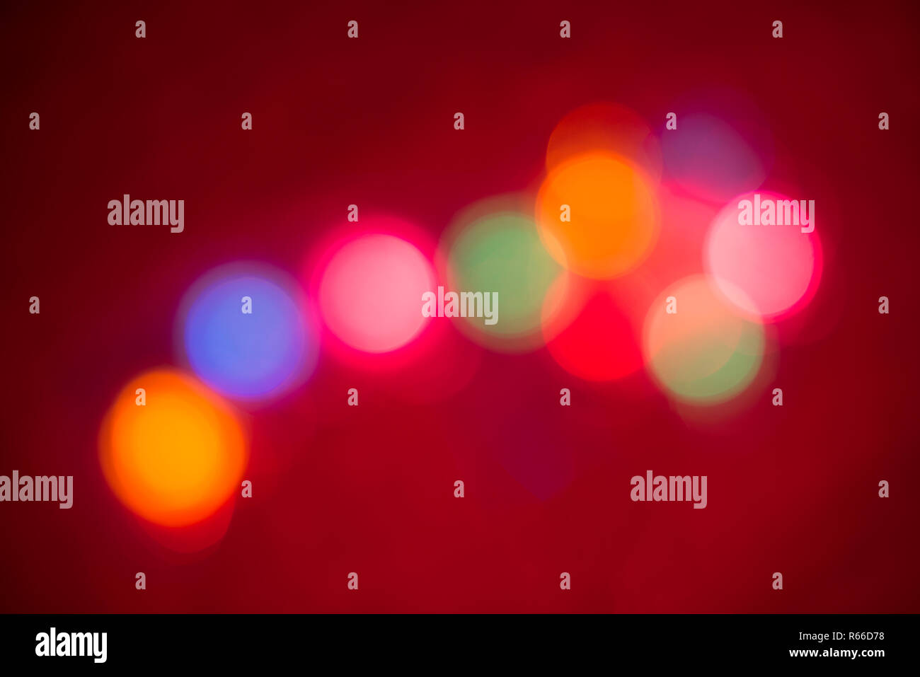 Blurry multicolored spherical lights Stock Photo