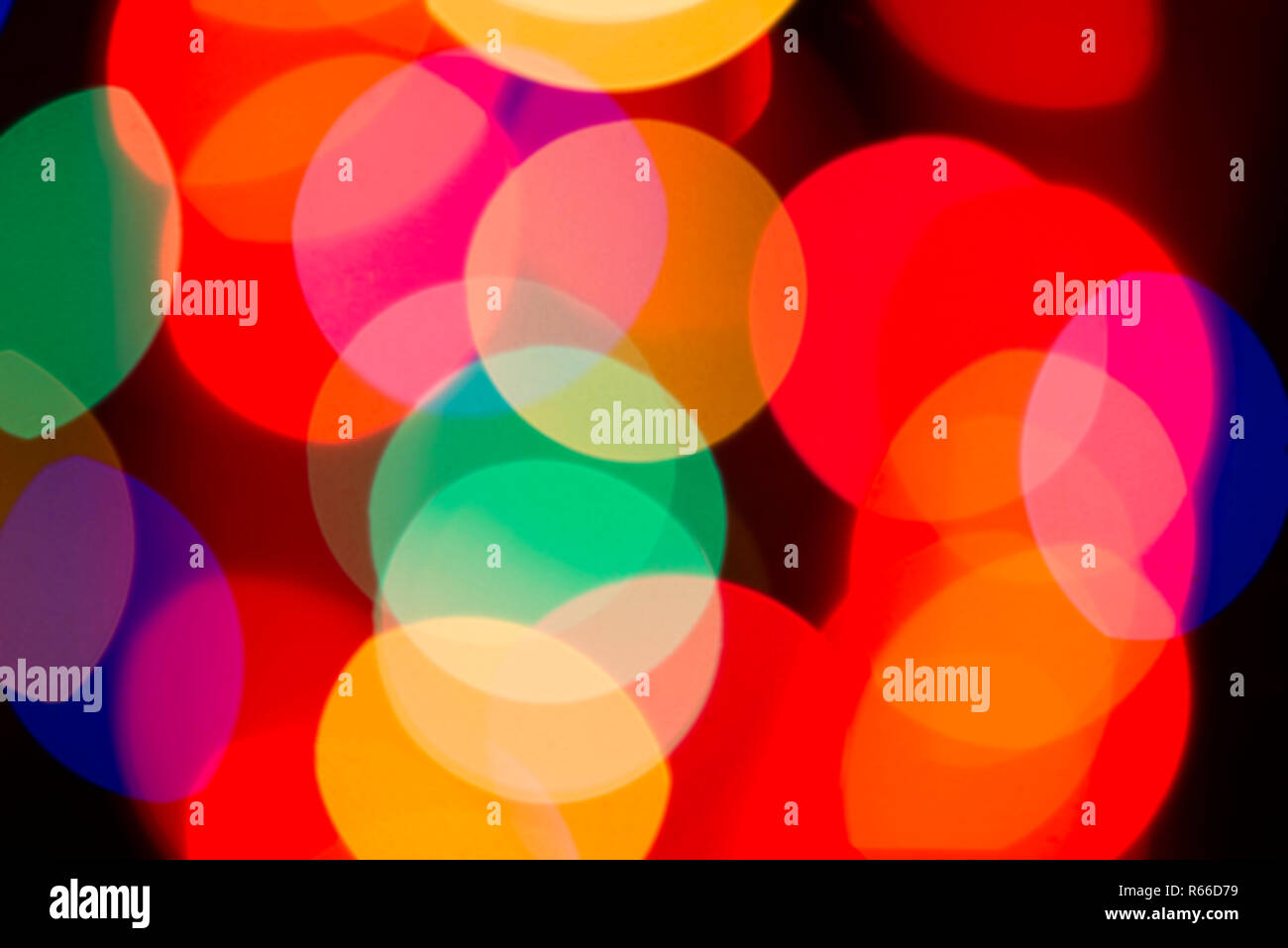 Blurry multicolored spherical lights Stock Photo