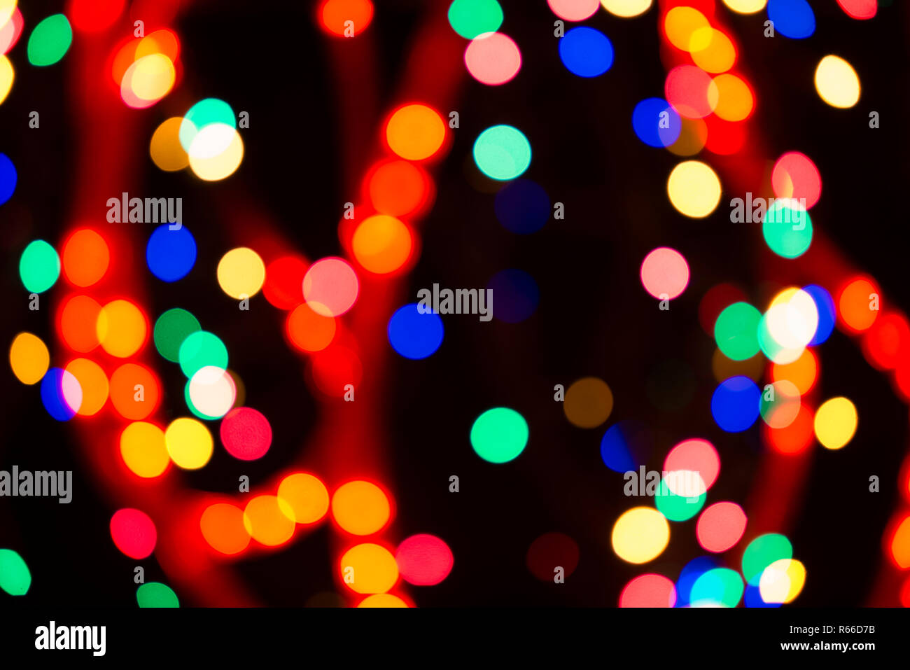 Blurry multicolored spherical lights Stock Photo