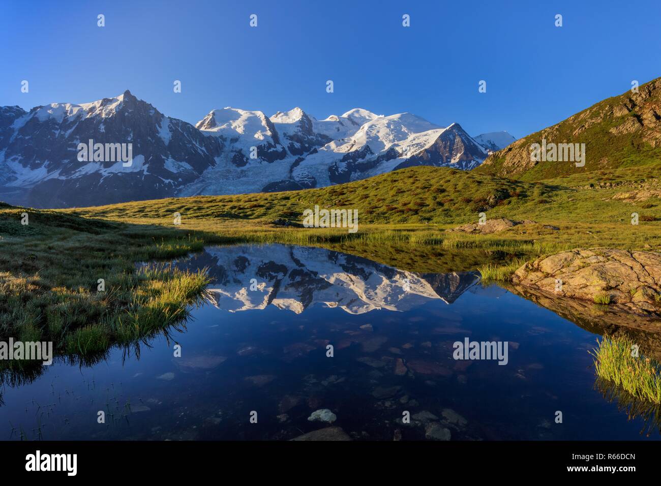 Mont Blanc massif in the French Alps Stock Photo - Alamy
