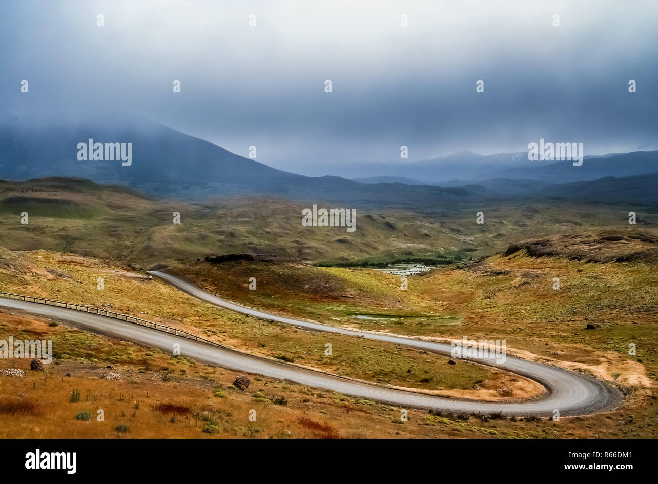 Hairpin curve on road in Patagonia Stock Photo Alamy