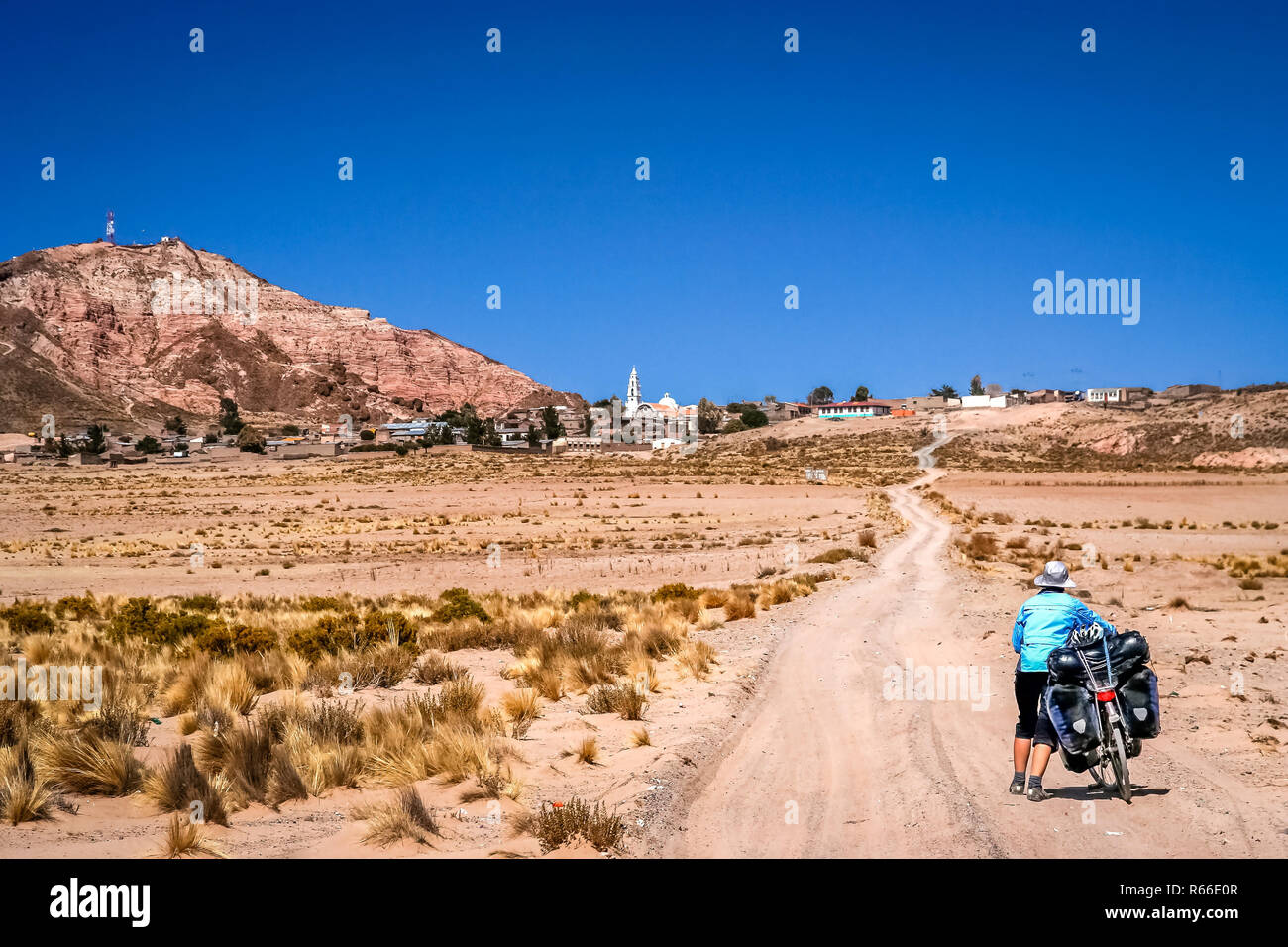 Cycling through Bolivia Stock Photo Alamy