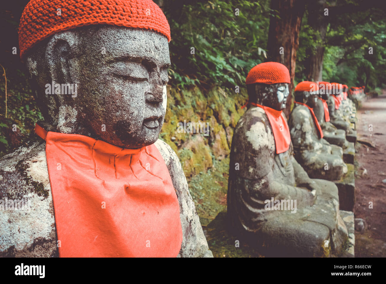 Narabi Jizo statues, Nikko, Japan Stock Photo Alamy