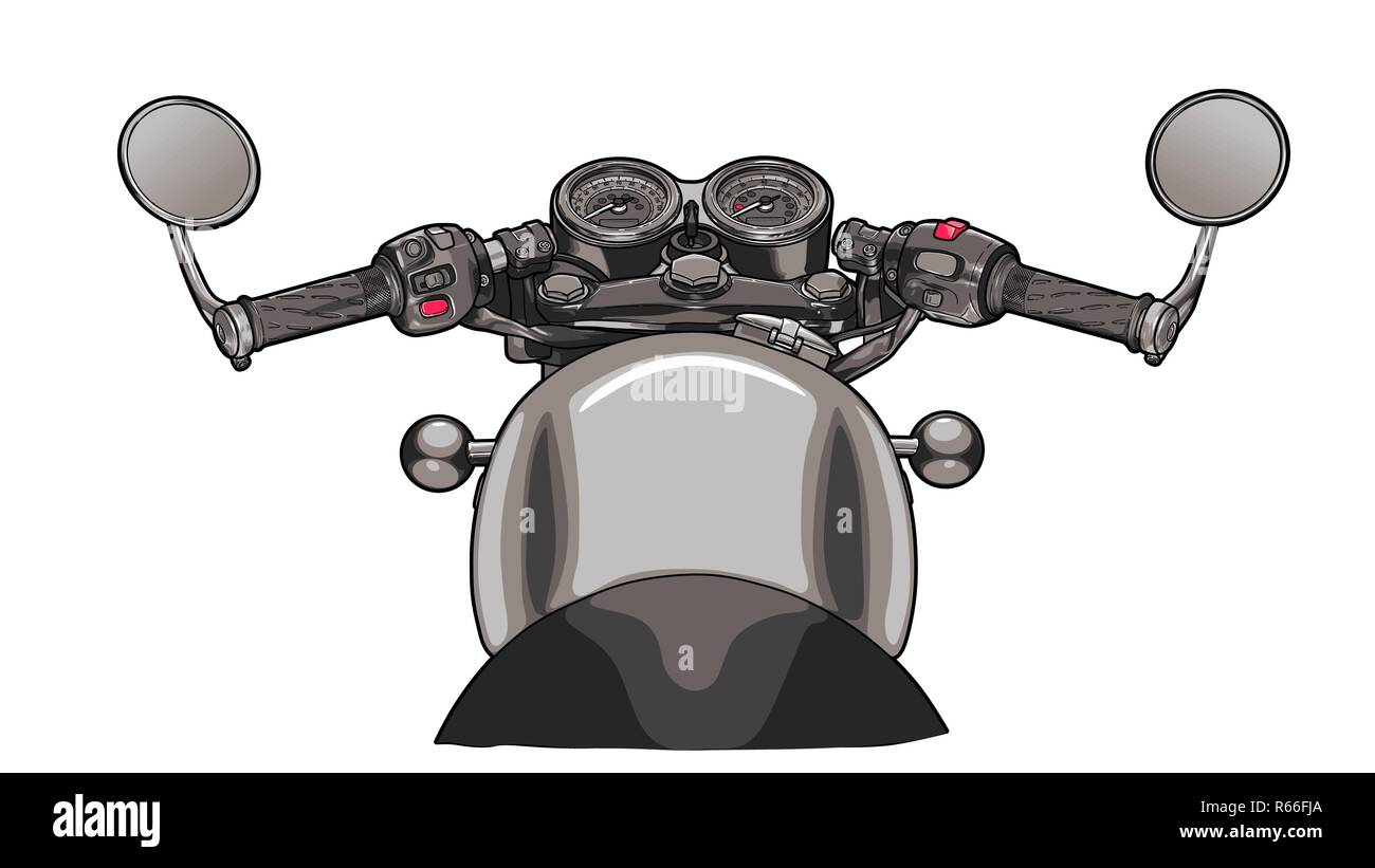 Bike steering wheel flat design vector draw Stock Vector