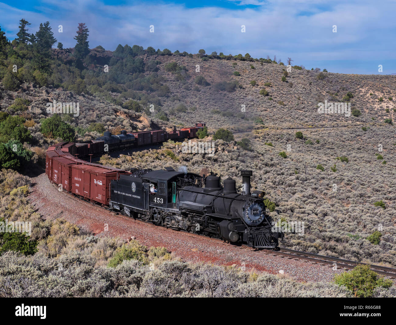 453 steamengine freight train at the Gravity Hill basalt