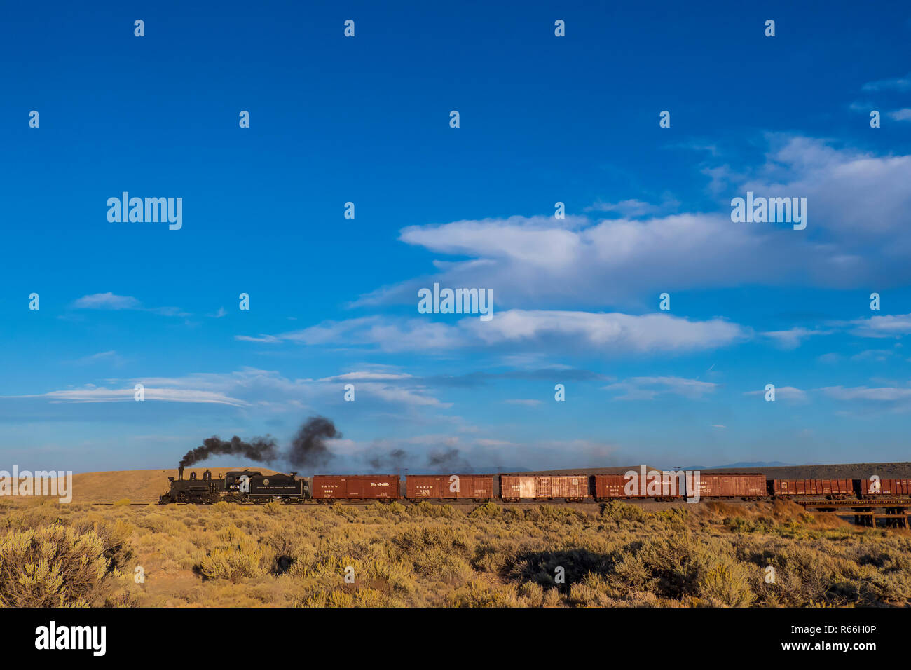 453 steamengine freight train at Hangman's Trestle, Cumbres