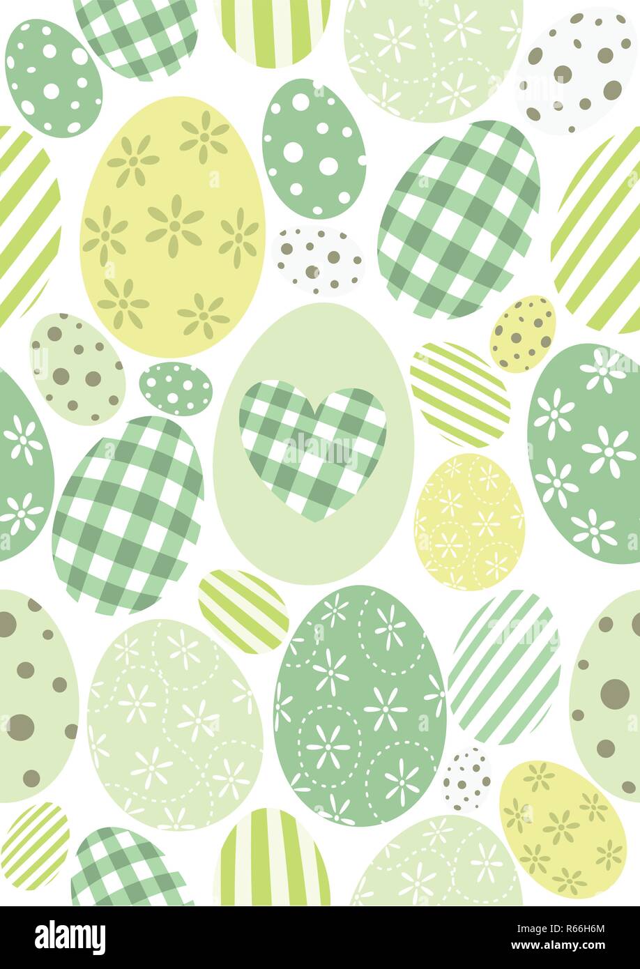 Happy Easter pattern - pastel green eggs Stock Vector