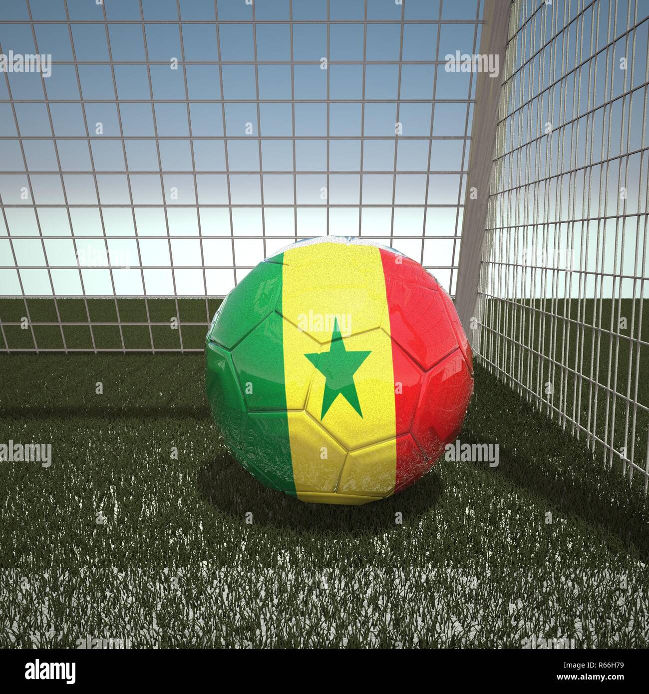 Football with flag of Senegal Stock Photo