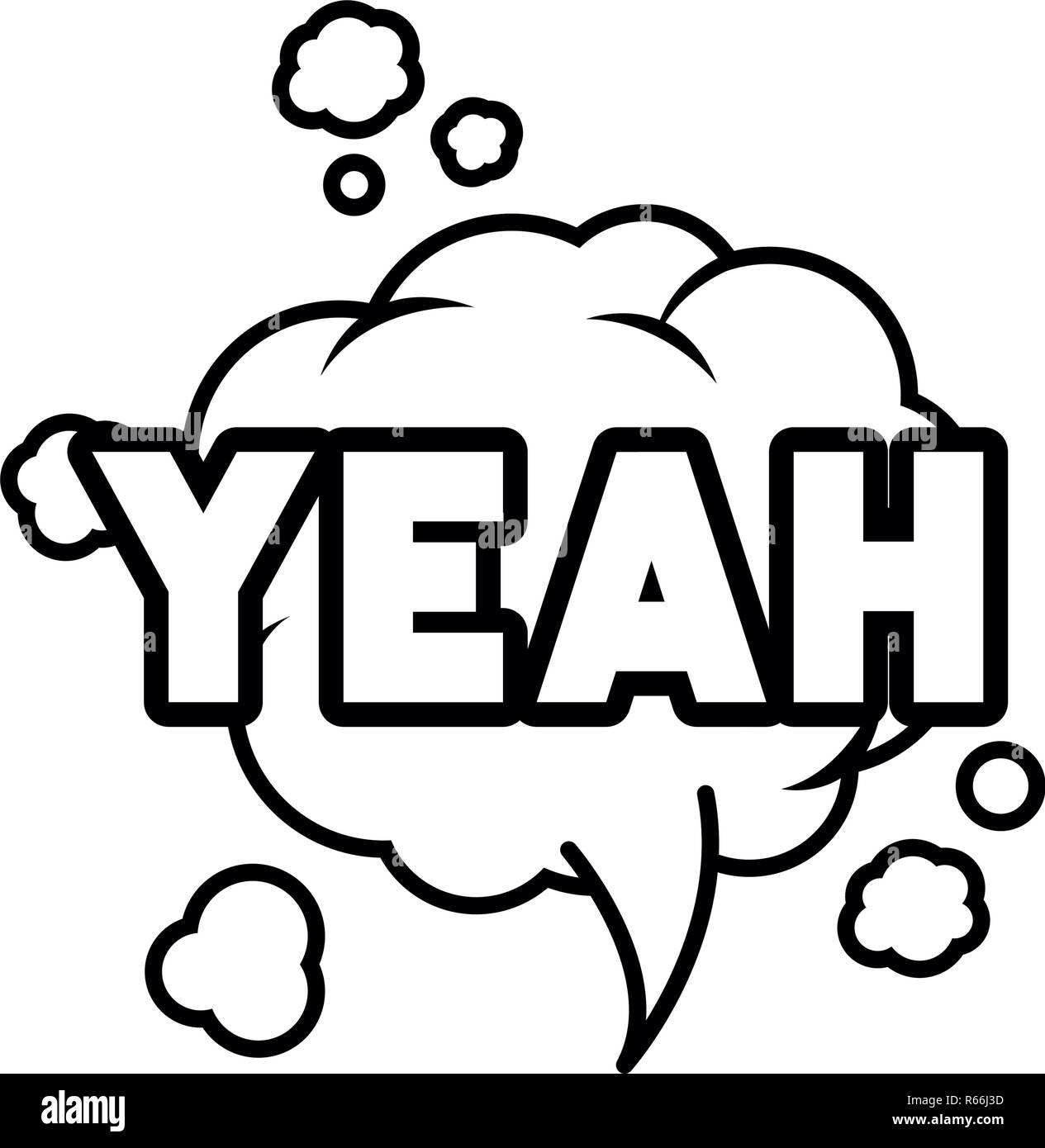 Bubble hello word icon illustration Black and White Stock Photos ...