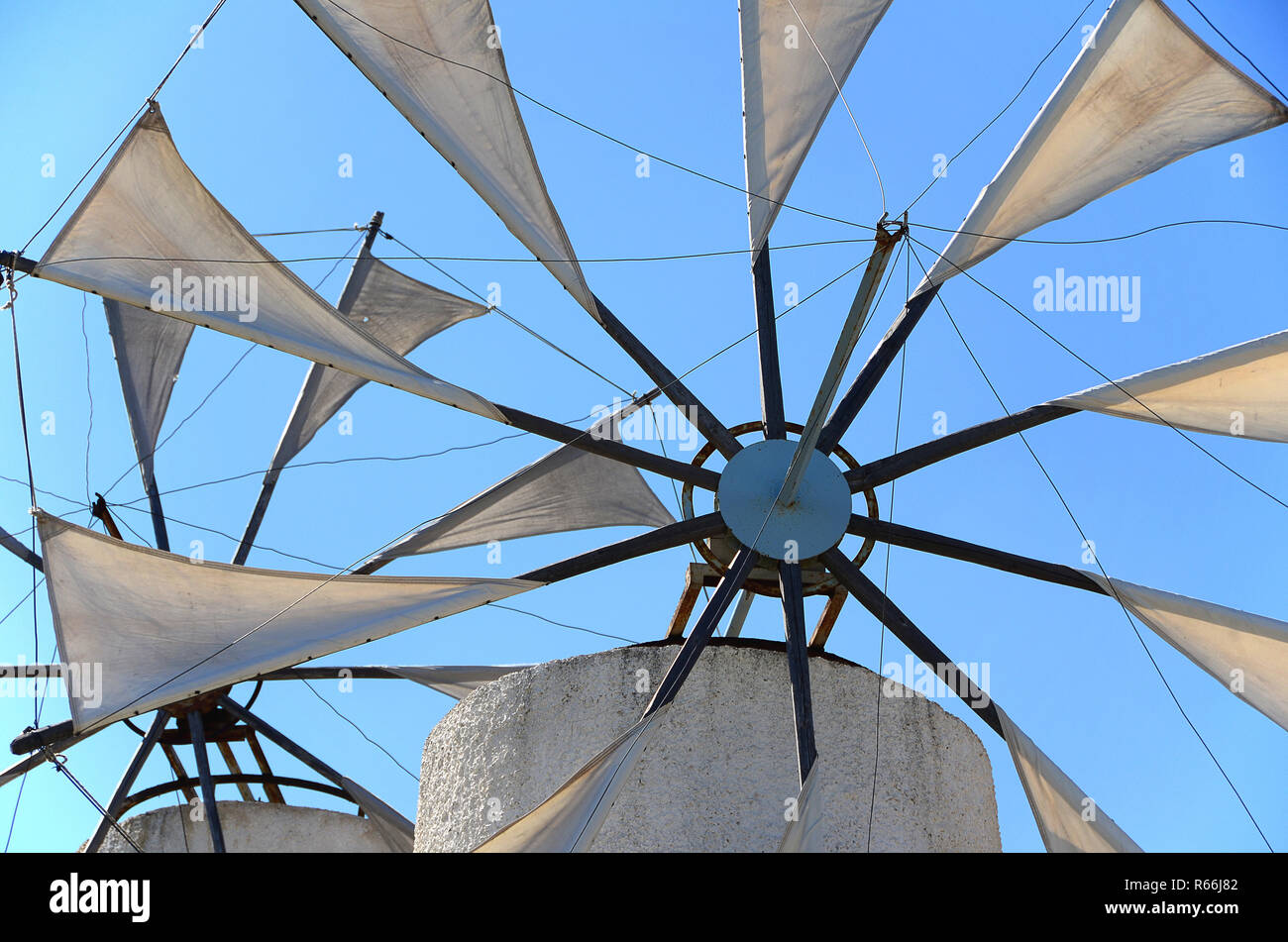 windmills crete Stock Photo