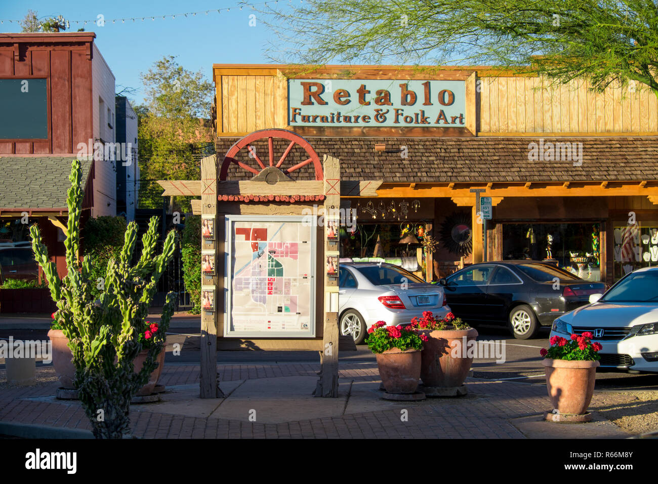 Stores in Old Town Scottsdale, Scottsdale, Phoenix, Arizona, USA Stock