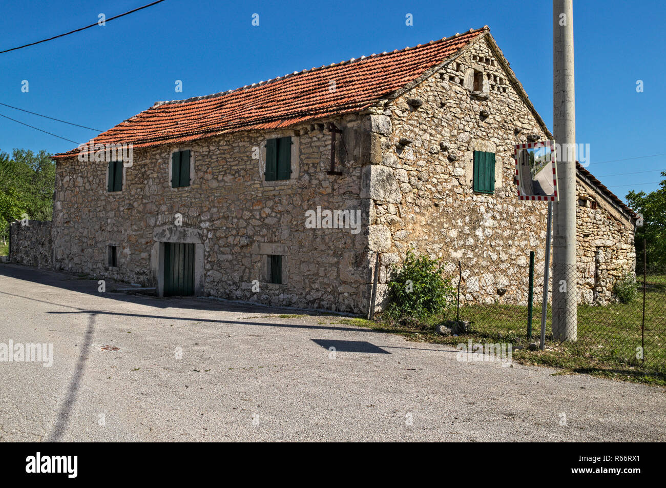 Mediterranean style stone house Stock Photo - Alamy