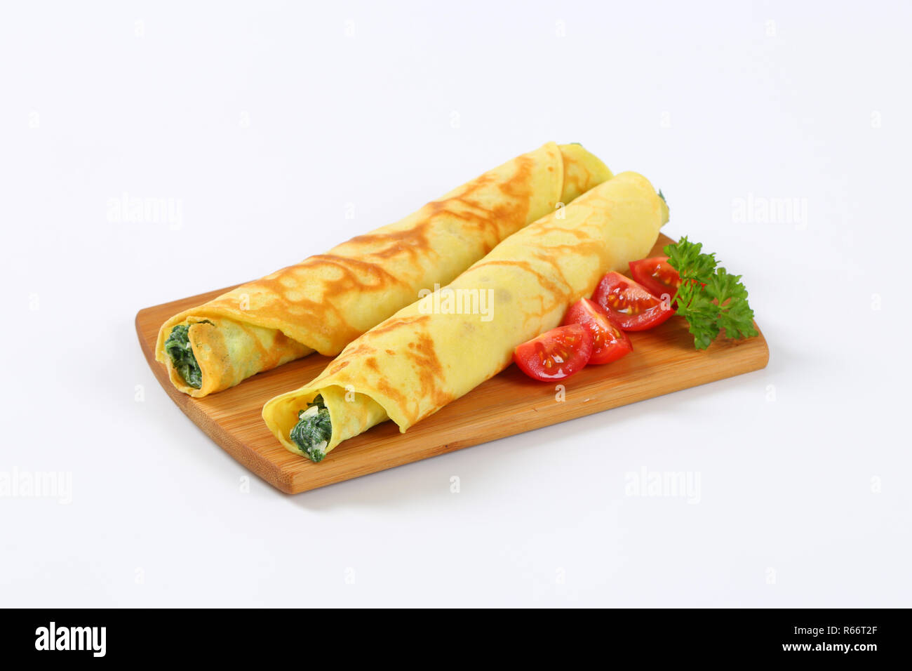 Spinach and Ricotta Crepes Stock Photo Alamy