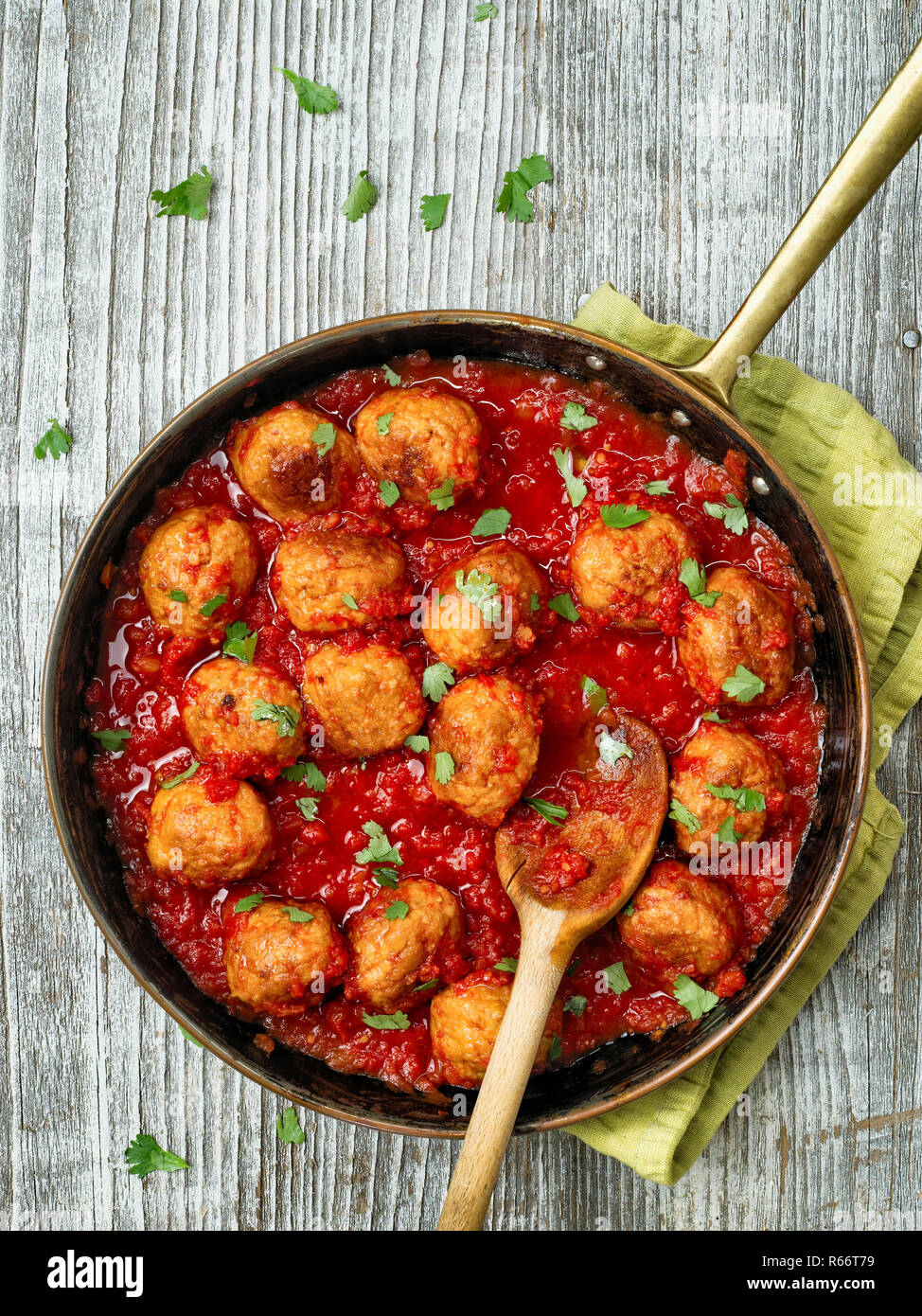 rustic italian meatball in tomato sauce Stock Photo Alamy