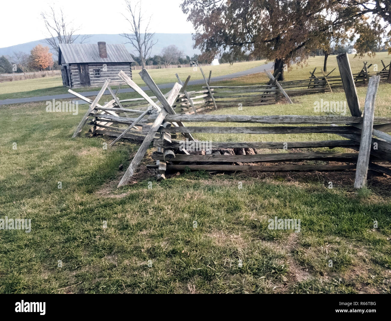 Split rail fence in a field Stock Photo - Alamy