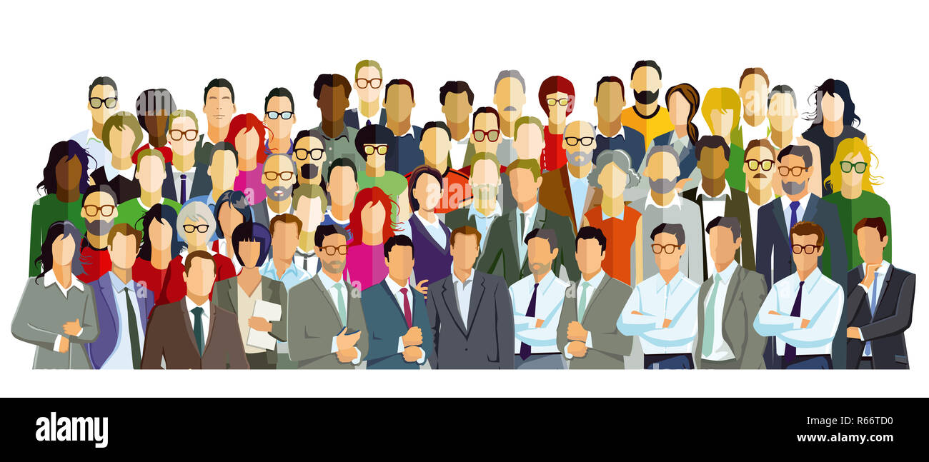group picture with diverse people,illustration Stock Photo
