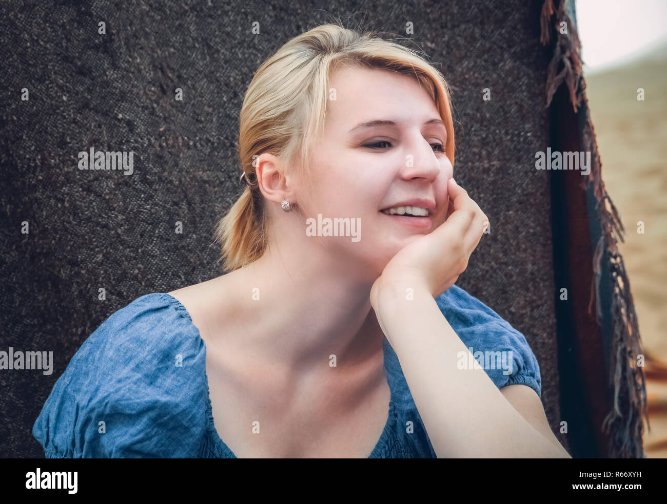 Blond caucasian girl portrait Stock Photo - Alamy