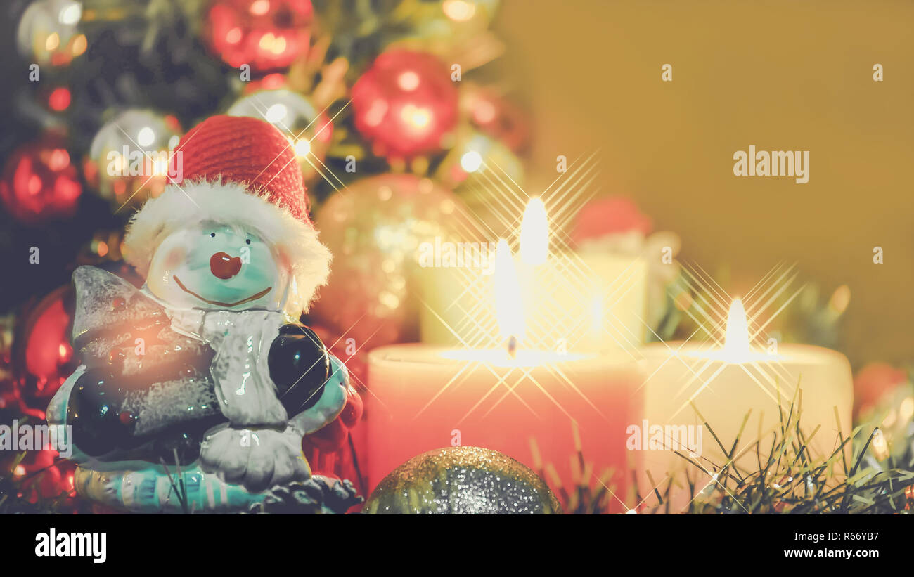 Christmas time background. Decorate christmas holiday backgorund. Stock Photo