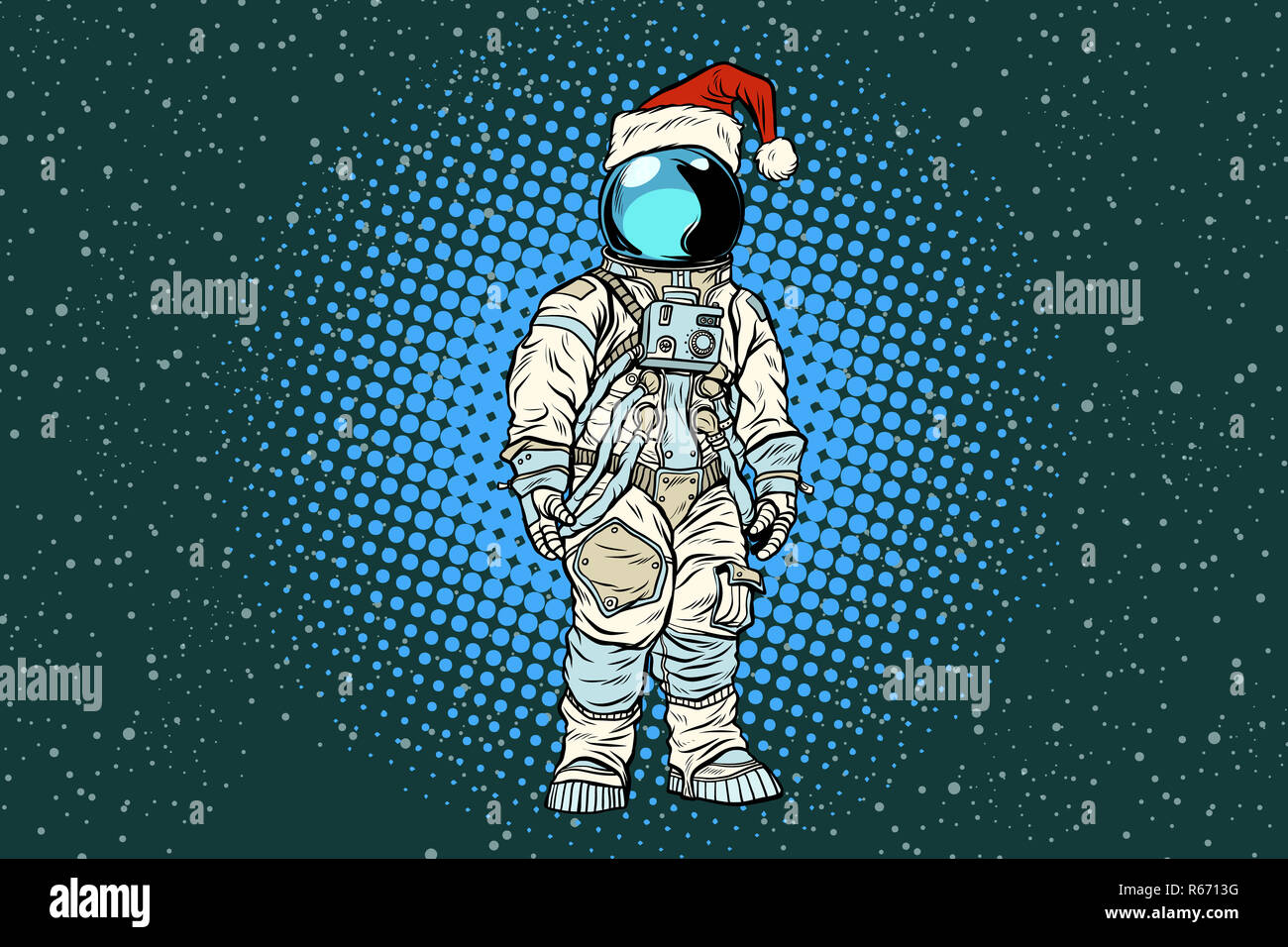 Christmas lone astronaut in the Santa hat Stock Photo - Alamy
