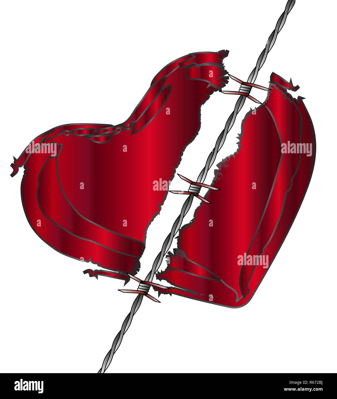 Torn Love Heart Stock Photo