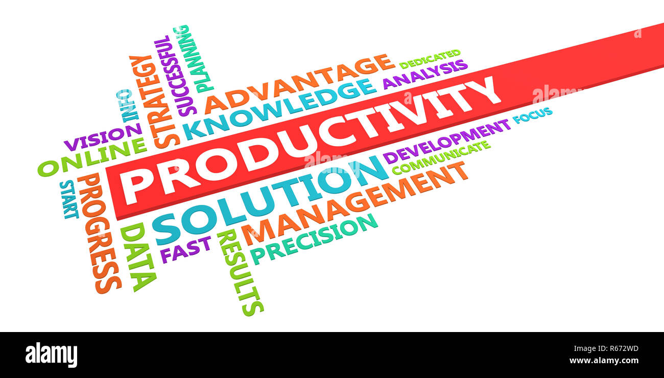Productivity Word Cloud Stock Photo
