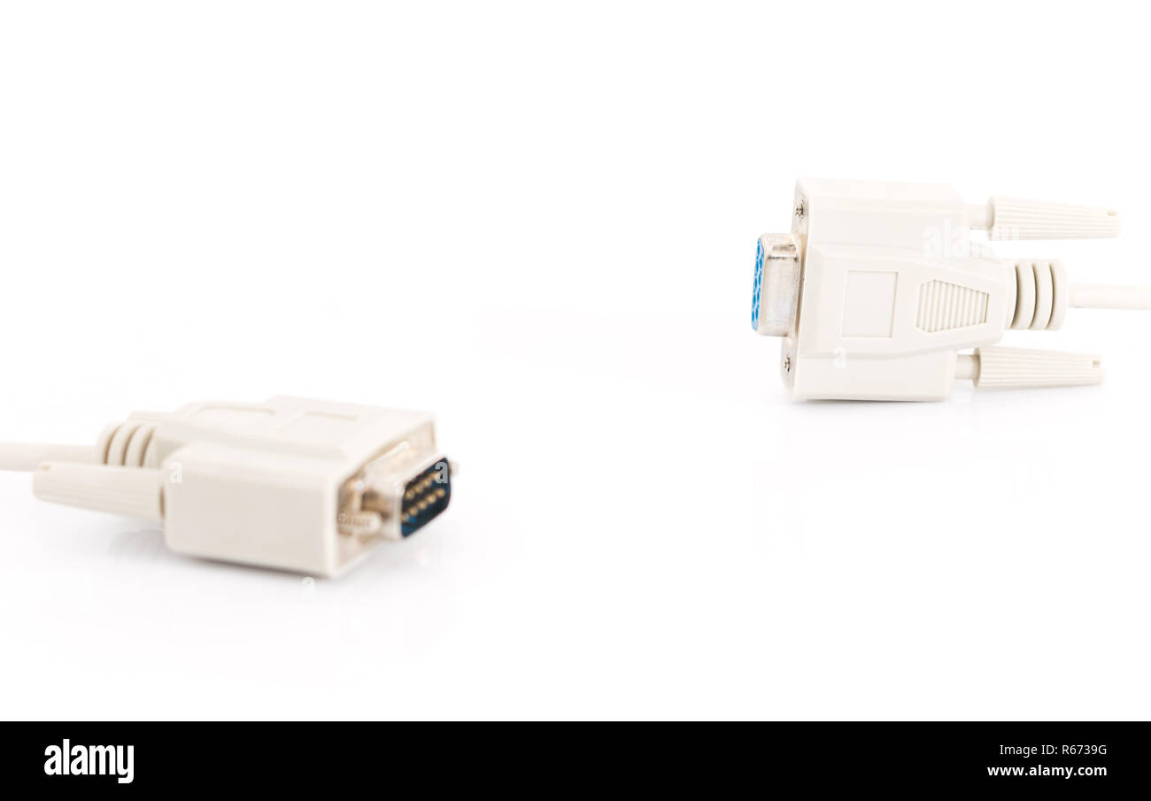 VGA input cable connector on white background Stock Photo Alamy