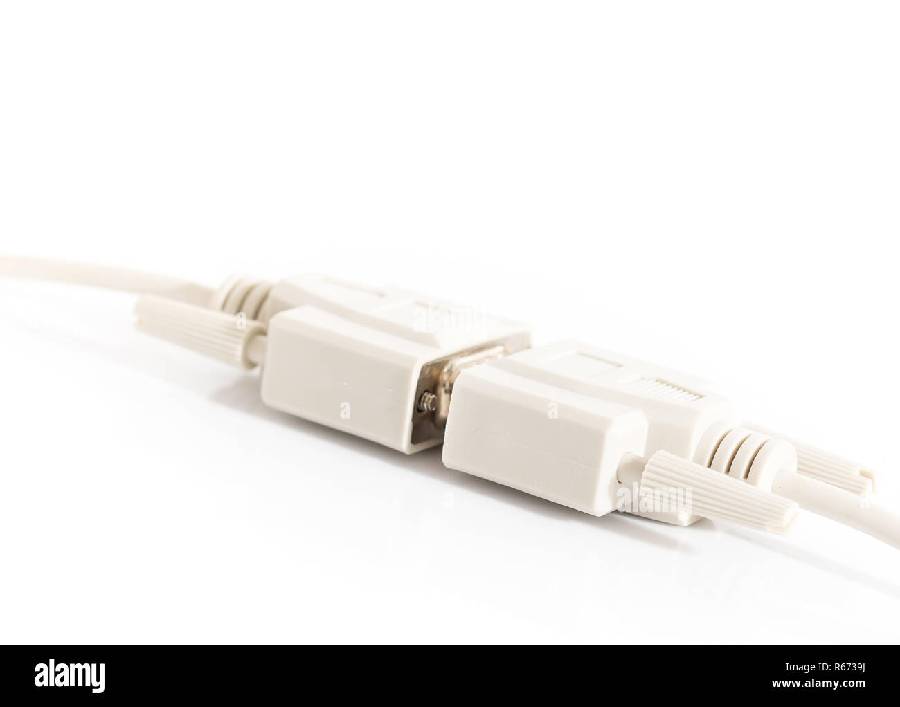 VGA input cable connector with white cord Stock Photo Alamy