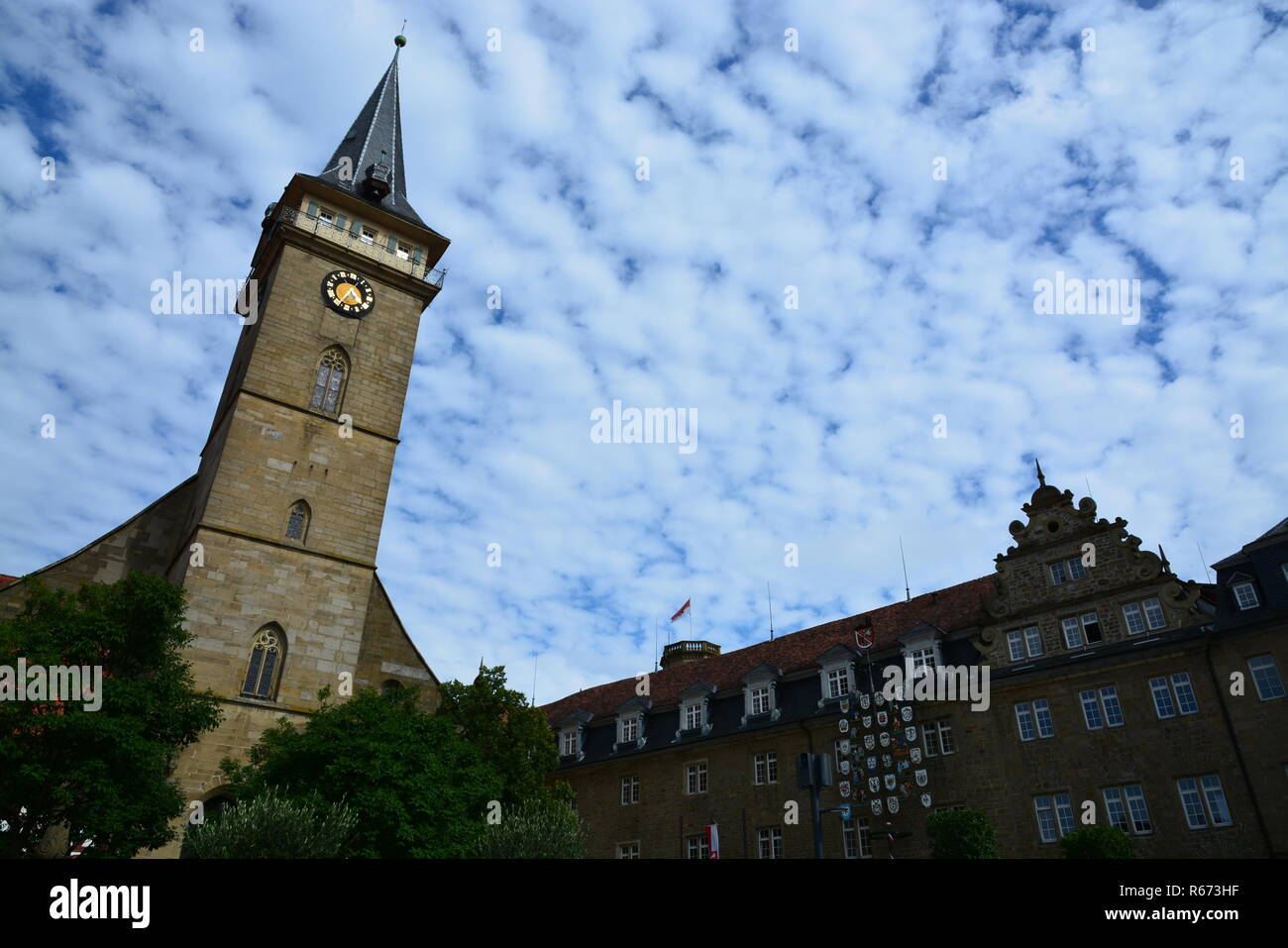 castle and collegiate church in oehringen Stock Photo