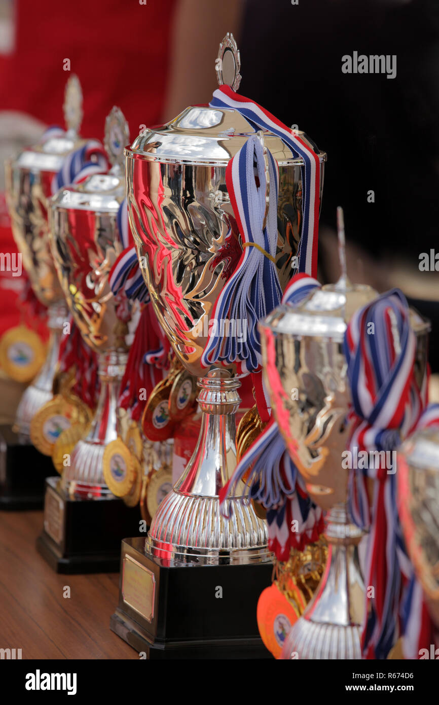 Silver trophy award Stock Photo Alamy
