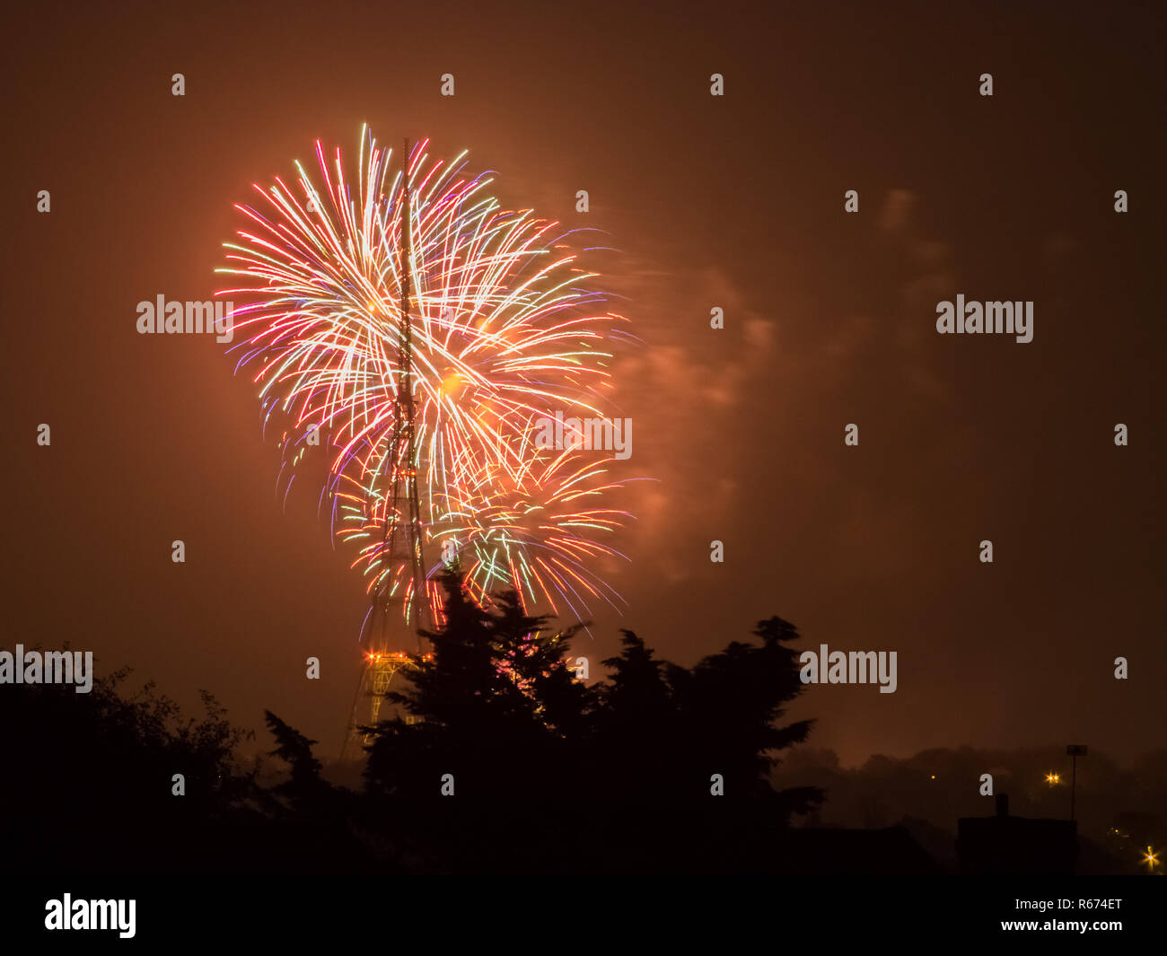 Fireworks on the Guy Fawkes Night Stock Photo - Alamy