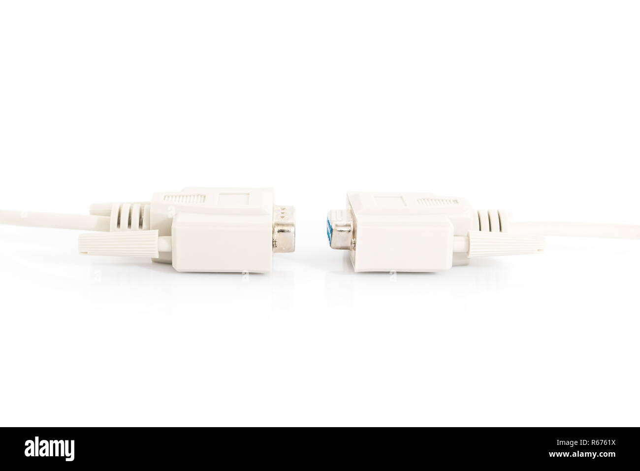 VGA input cable  connector with white cord Stock Photo