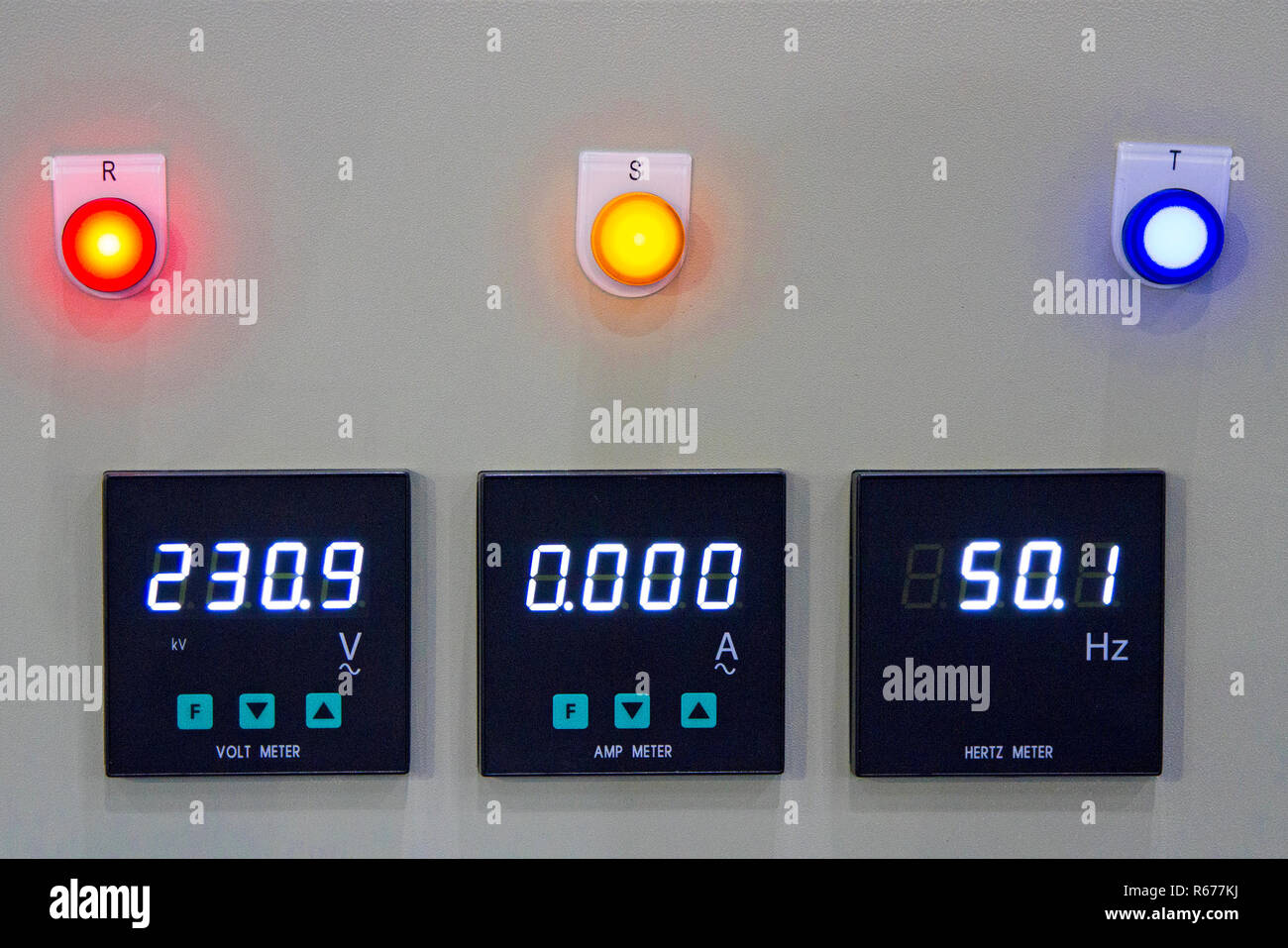 Voltage Measurement Control Box, Watts Frequency Stock Photo - Alamy