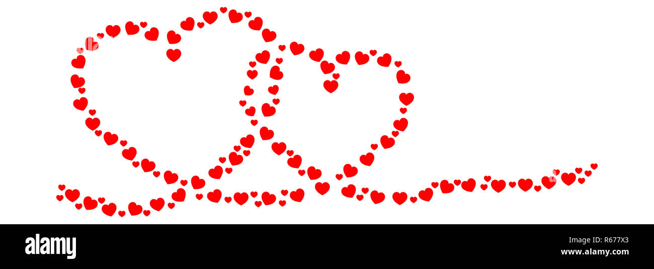 two red hearts on white backgrond â€“ illustration Stock Photo - Alamy