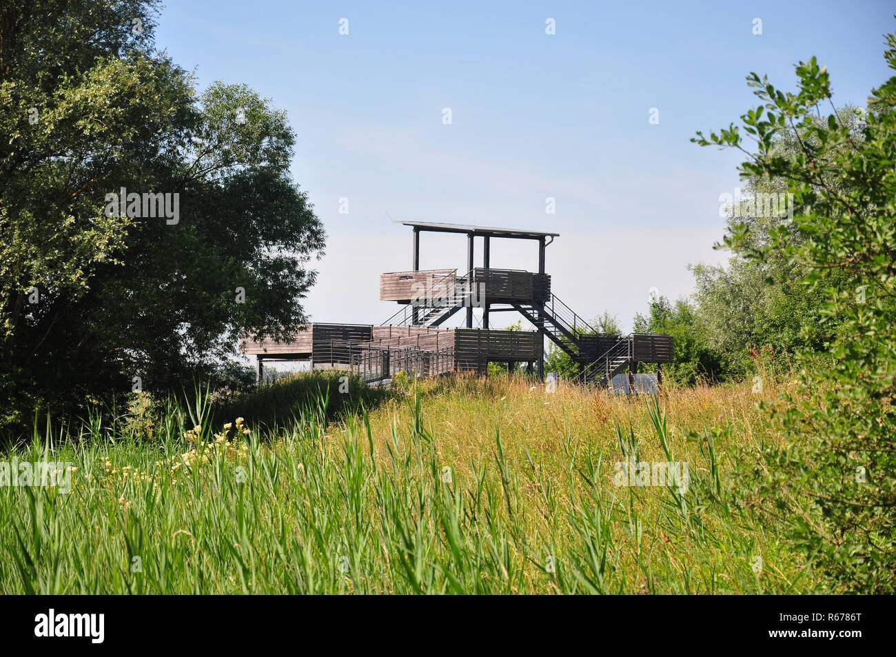 observation tower at the altmÃ¼hlsee Stock Photo - Alamy