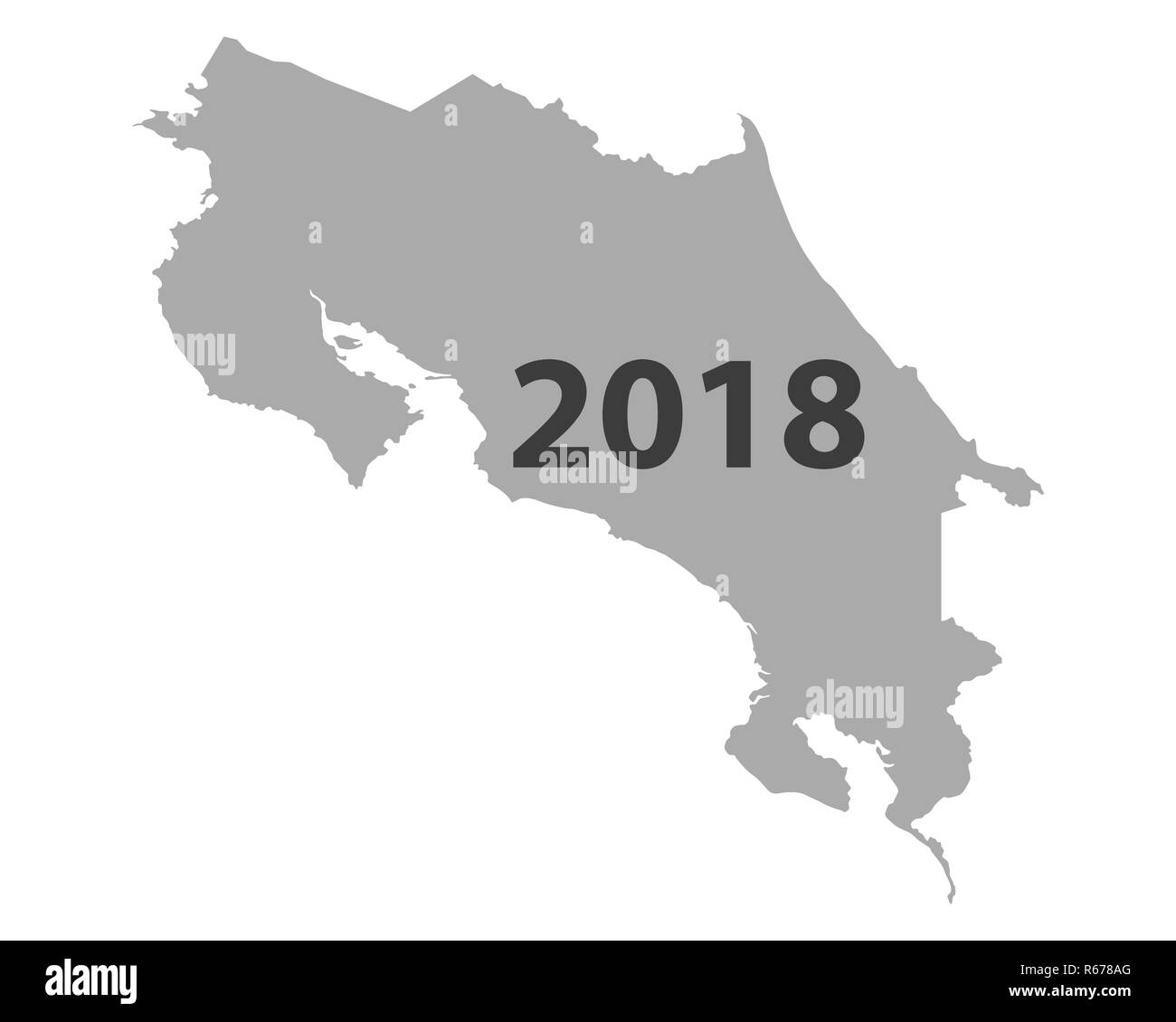 map of costa rica 2018 Stock Photo
