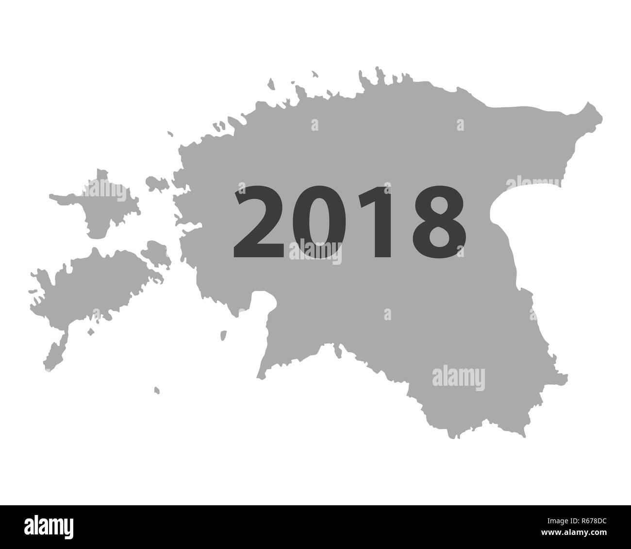 map of estonia 2018 Stock Photo