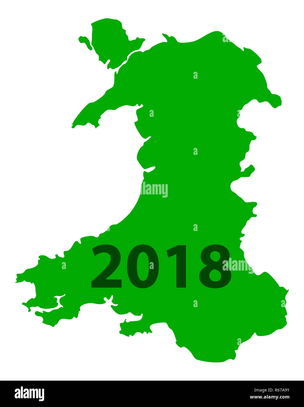 Map Of Wales 2018 R67A9Y 