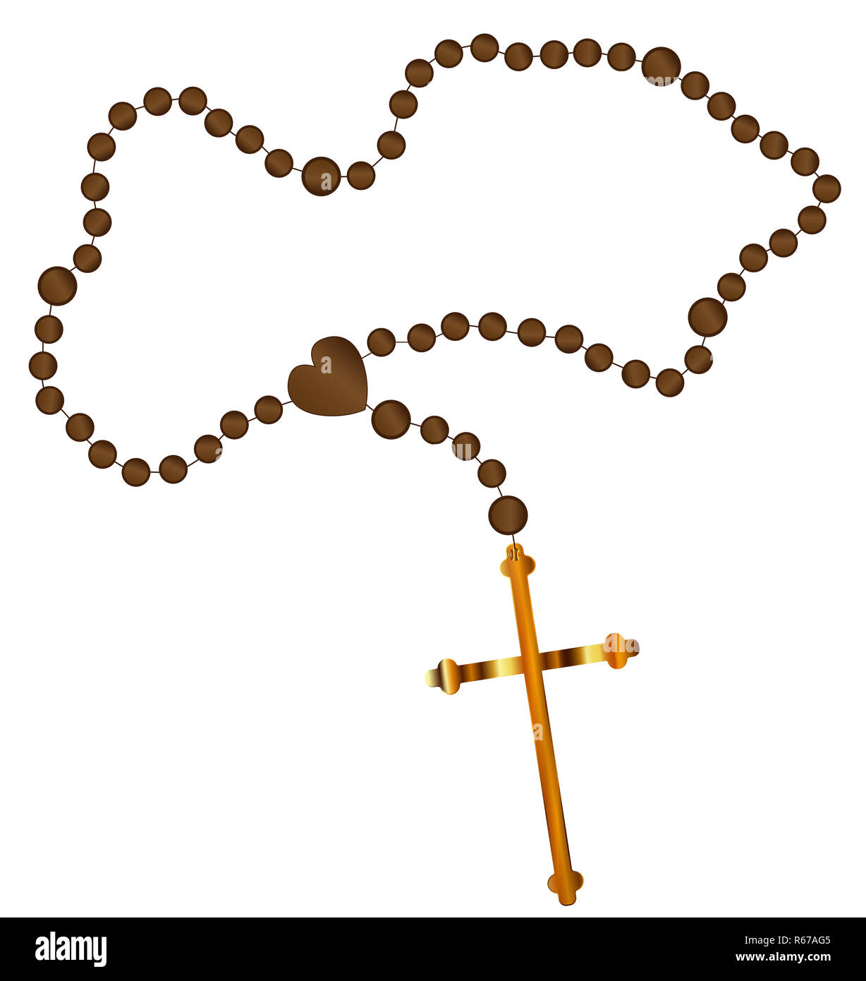 The Rosary Beads With Golden Cross Stock Photo Alamy