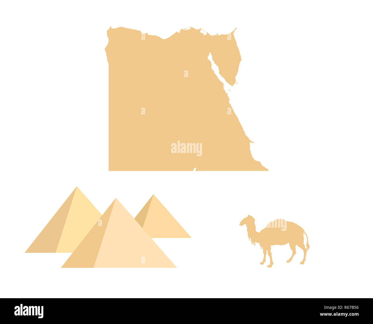egypt,pyramids and camels Stock Photo