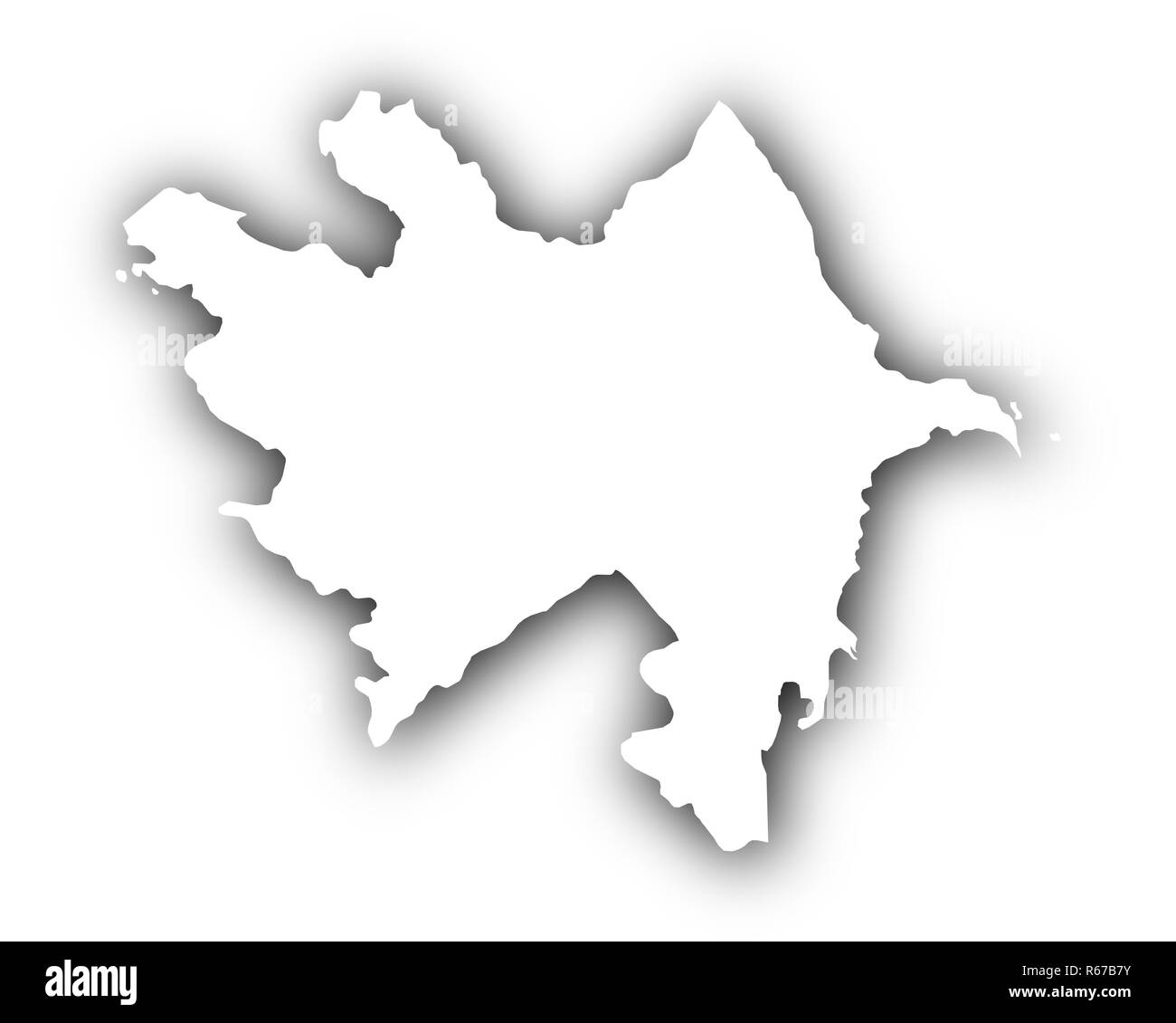 map of azerbaijan with shadow Stock Photo