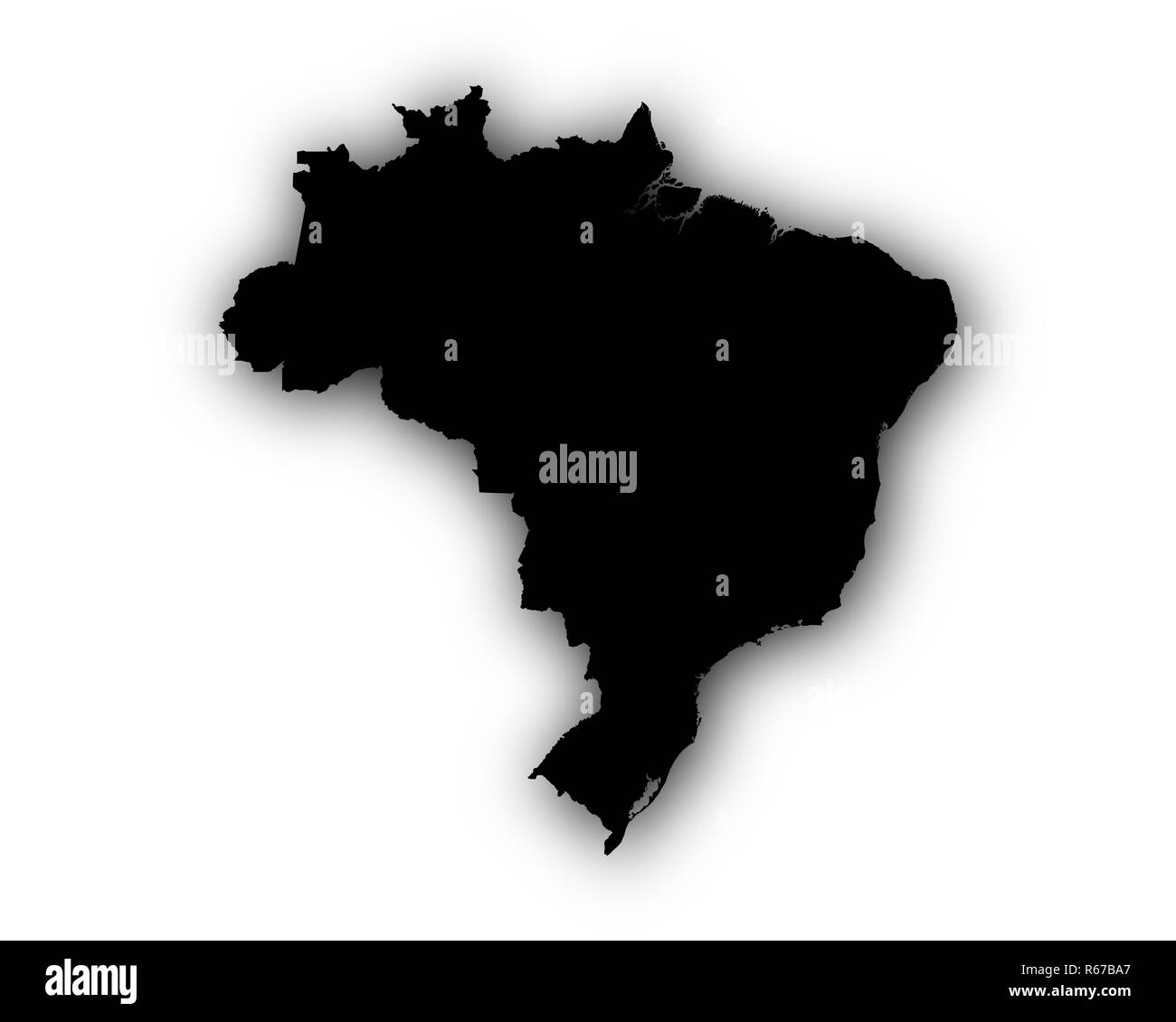 map of brazil with shadow Stock Photo Alamy