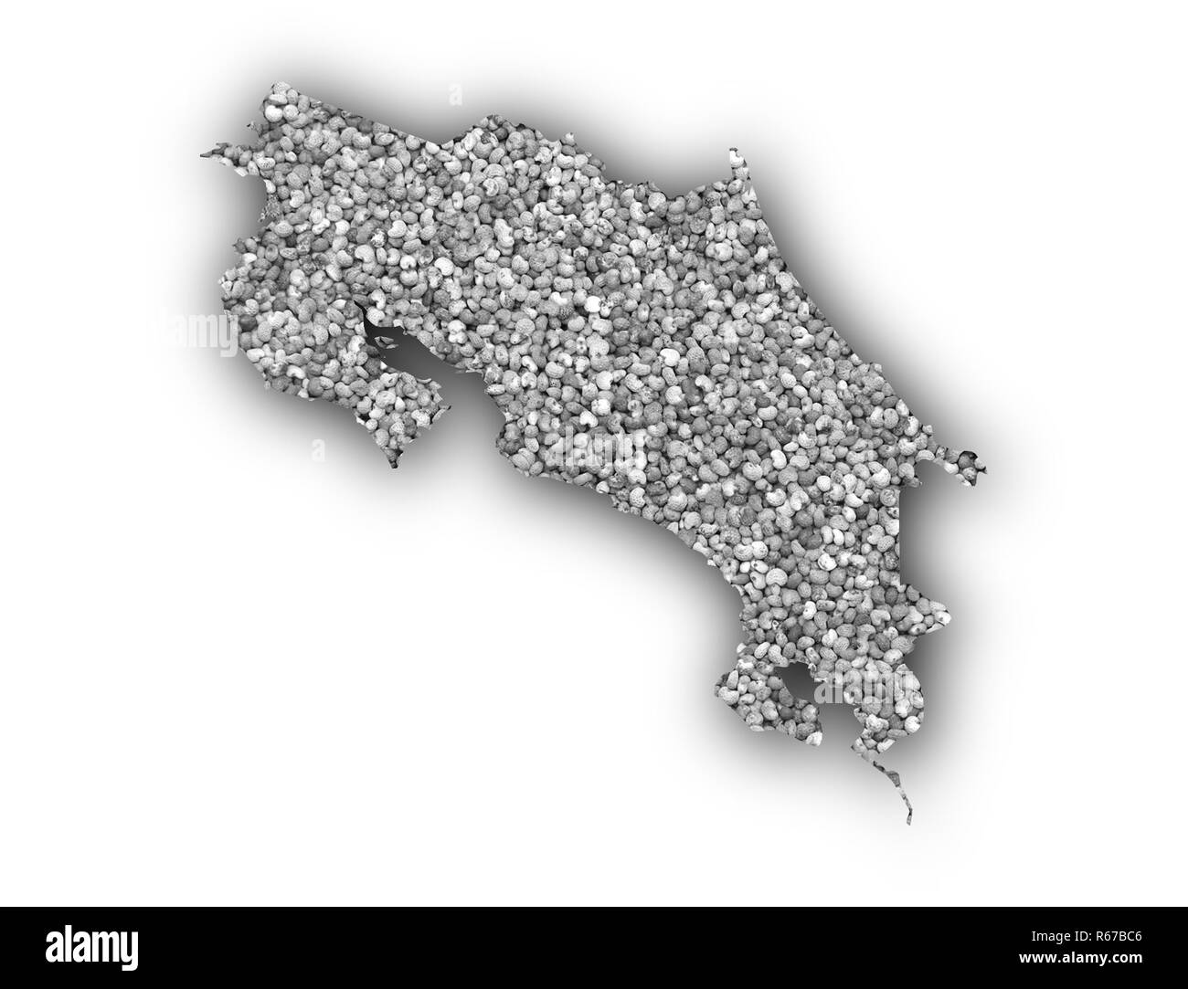 map of costa rica on poppy Stock Photo