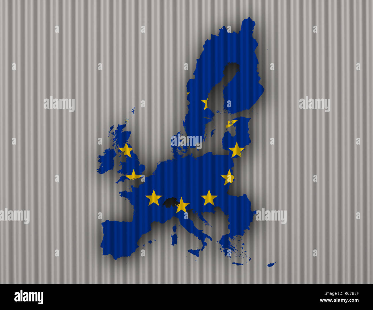 map and flag of the eu on corrugated iron Stock Photo - Alamy
