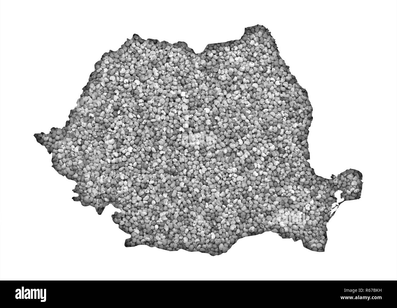 map of romania on texture Stock Photo