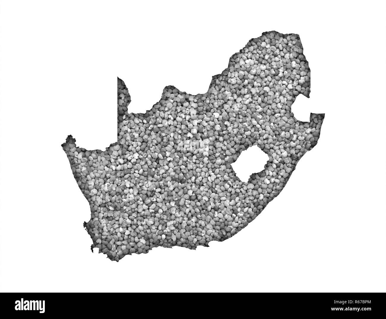 map of south africa on poppy Stock Photo